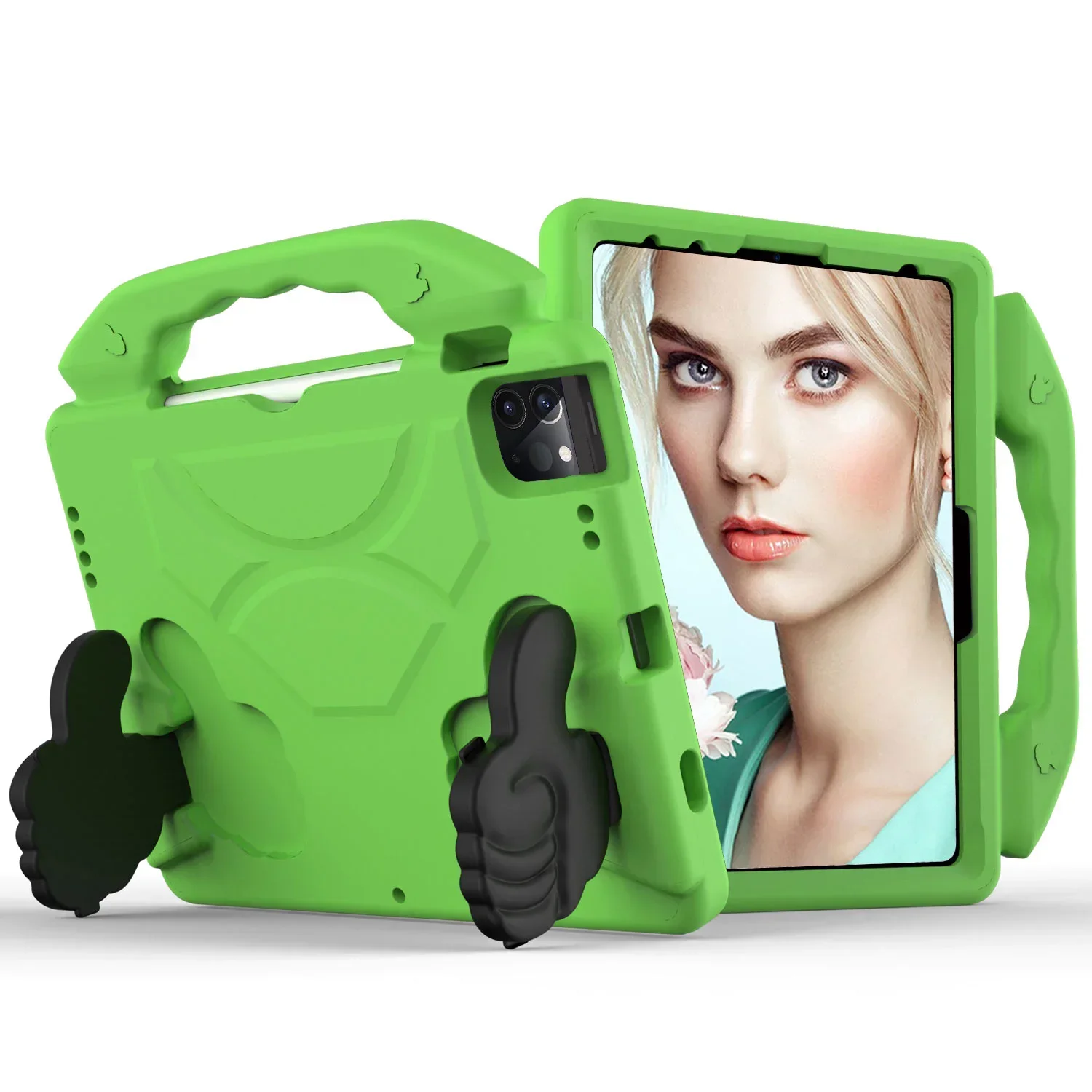 

Чехол для планшета с подставкой для большого пальца для iPad 7, 8, 9, 10-го 11-го поколения Pro Air 2025 5 6 Mini с ручкой 10,2 11 10,9 12,9 13-дюймовый чехол