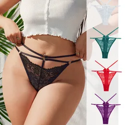 Hot selling large size lace peach butt sexy women's thong bow women's sexy underwear bikini hot T-pants