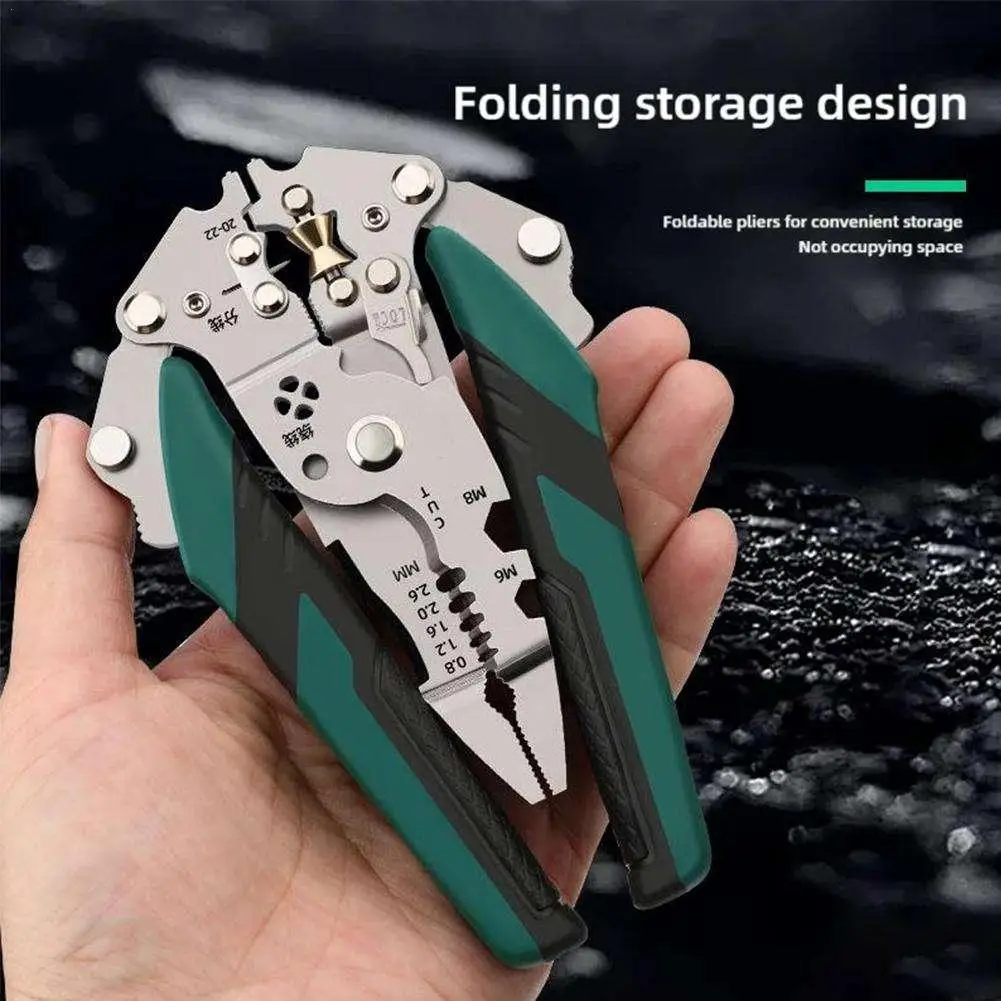 

Folding Snap-on 14-in-1 Universal Wire Strippers Multifunctional Skinning Splitting Winding Cutting Wire Electrician