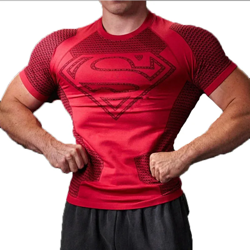 Zomer Nieuwe stijl Heren Hoge Elastische Snel Droogende Sport T-Shirt Strakke Workout Ademend Gym Trendy Korte Mouw Tops - afbeelding 2