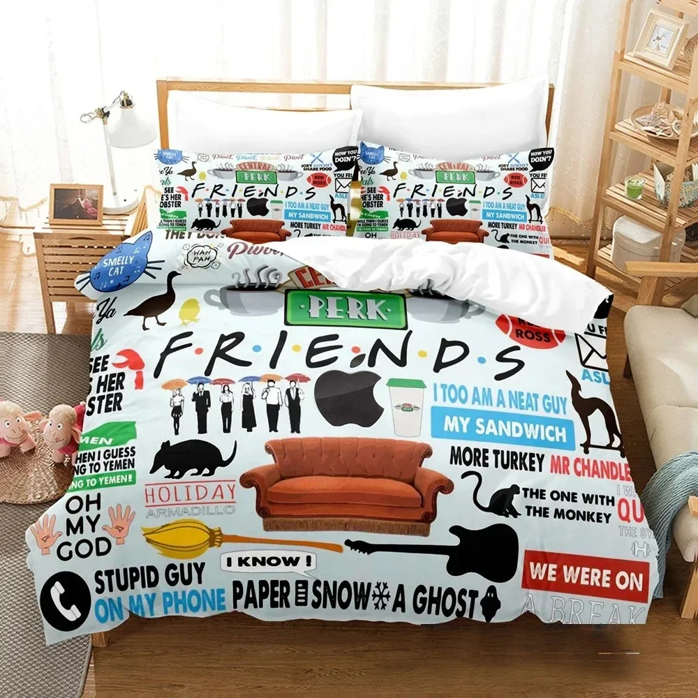 

3D Printed Friends Tv Show Comedy Style Bedding Set Duvet Cover Double Twin Full Queen King Adult Kids Bedclothes Quilt Cover