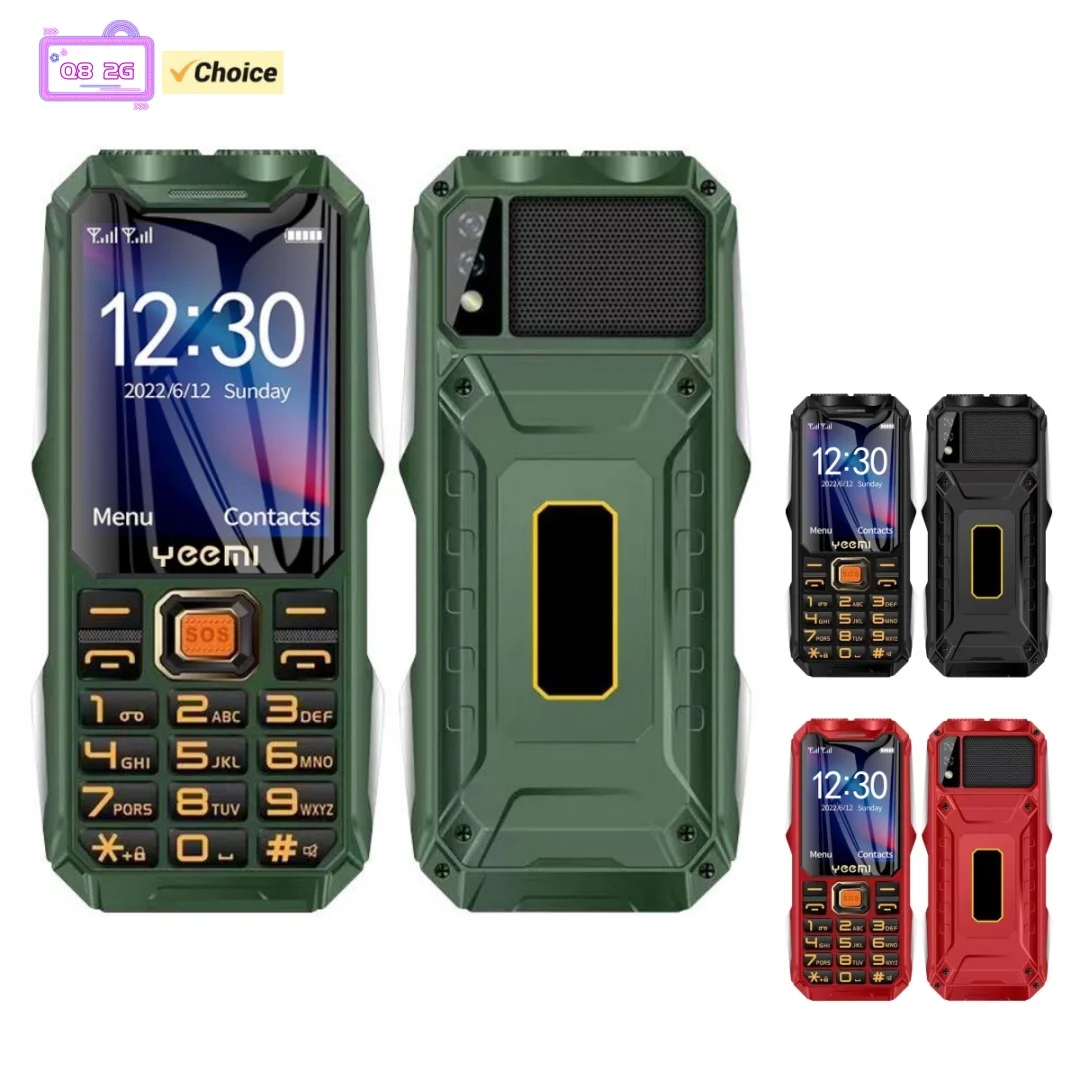 YEEMI Q8 2G CellPhone 2.4inches GSM HD Display Dual SIM Loud Voice Big Keyboard Dual Flashlight Mobile Phone Excellent Quality