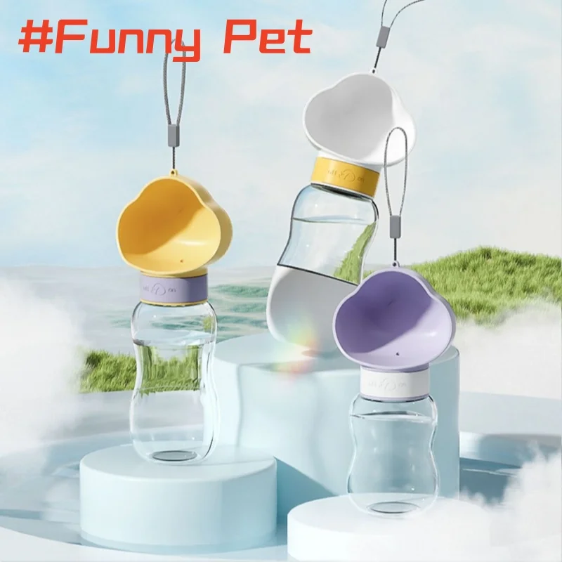 

Pet's Outdoor Portable Water Kettle Convenient Travel Bowl 2in1 350ml Waterer+200ml Food Feeder Hot Water Cup