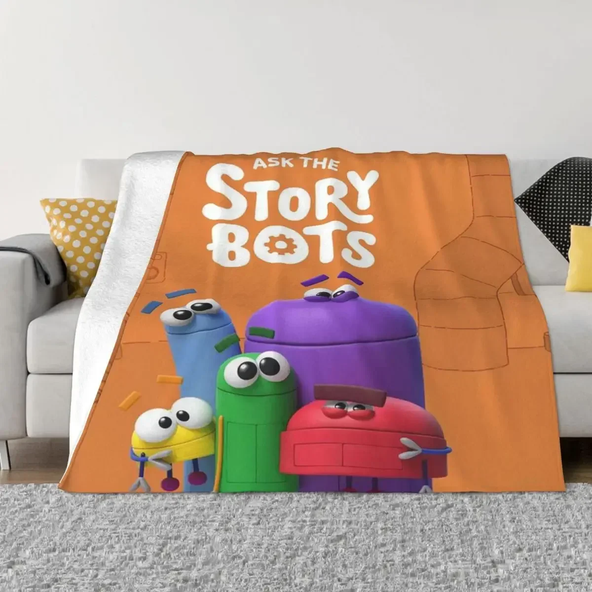 Ask The StoryBots Cartoon Blanket Sofa Cover Fleece Decoration Anime Portable Warm Throw Blanket for Bedding Outdoor Bedspreads