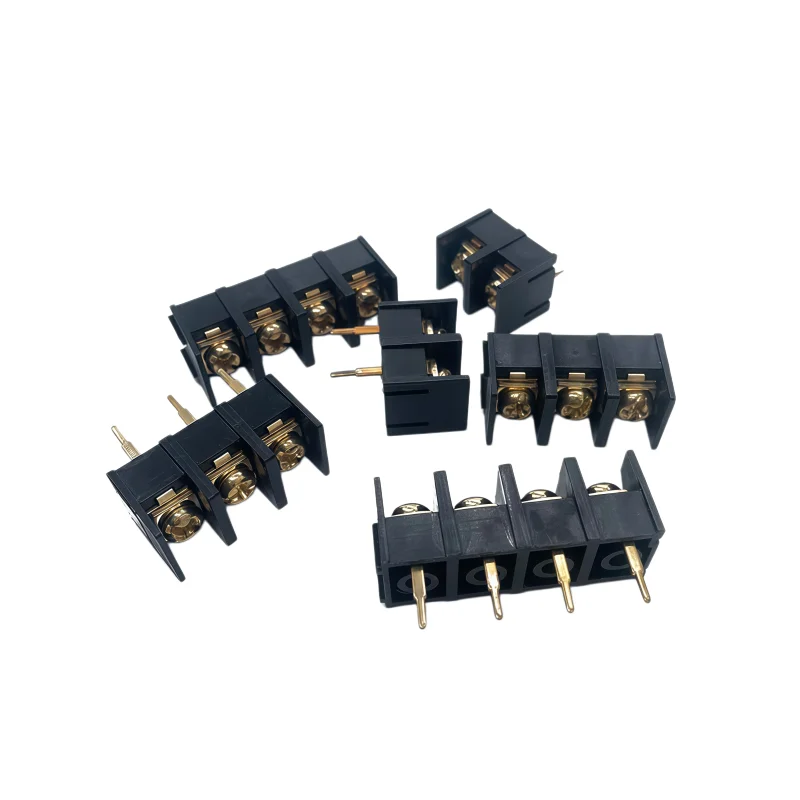 10Pcs Barrier Terminal Block MG KF1000 10mm Pitch 2P 3P 4 Pin Side Pin PCB Terminal Strip Black Wire Connector