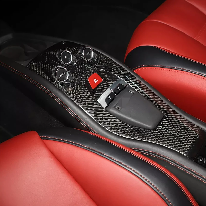 

For Ferrari 458 2011-2016 Real Carbon Fiber Center Console Gear Shift Panel Interior Center Trim Cover Set Kit Accessories