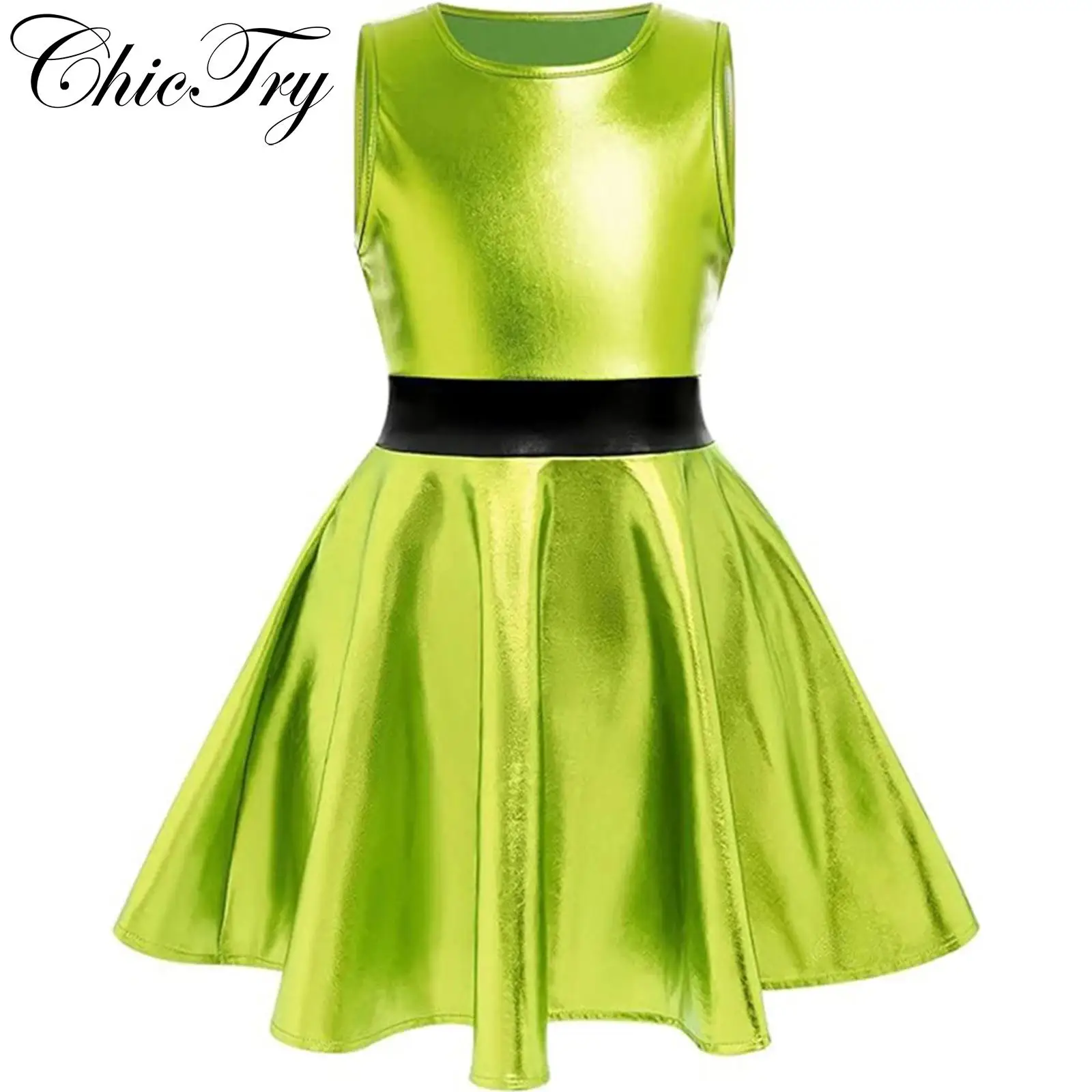 

Kids Girls Ballet Dance Dress Halloween Theme Party Cosplay Costume Sleeveless Waist Side Invisible Zipper Performance Dancewear