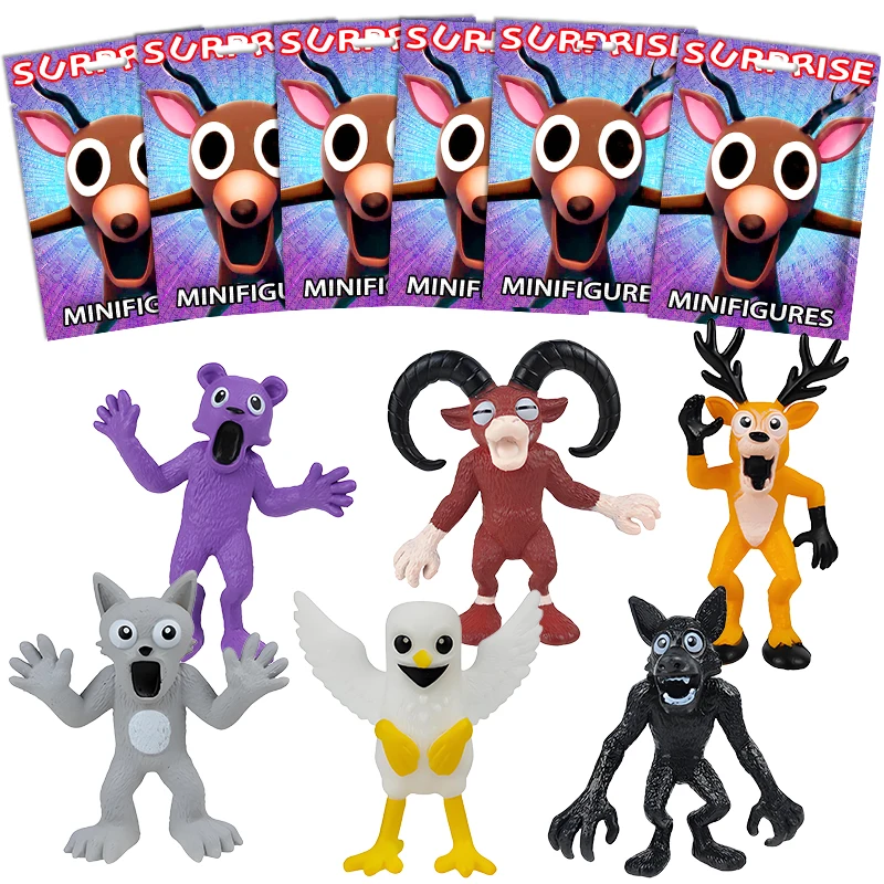 

Коллекционные фигурки 99 ночей в лесу, 6 шт. экшн-фигурки, модель с сумками для украшения рабочего стола, модель, значения, фанаты