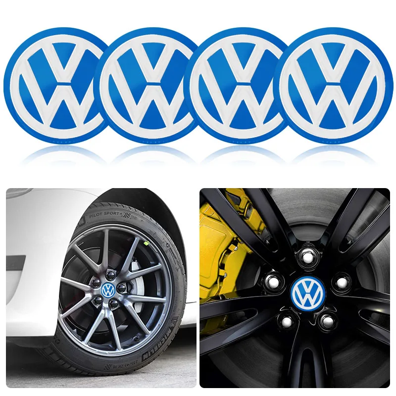 4Pcs 56/60MM Car Wheel Center Hub Caps Logo Cover Accessories For Volkswagen Santana GTI Rline Polo Golf Passat B5 B6 Touran CC