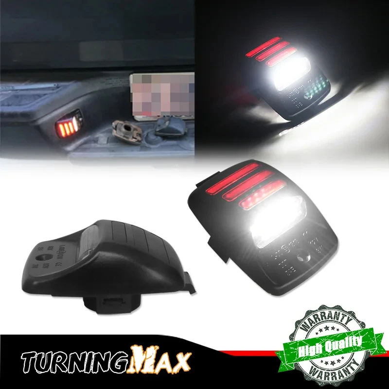 Car White LED License Plate Number Lights w/ Red Tail Lights Rear Fog Lights For Toyota Tacoma 2005-2015 & Tundra 2000-2013 12V