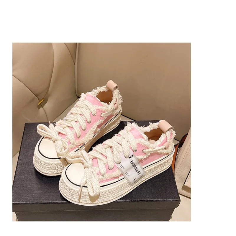 New Fashion Brand Platform Women Sneakers Flat Heel Luxury Shoes Women Canvas Sneakers Spring Summer Student Casual Sport Shoes