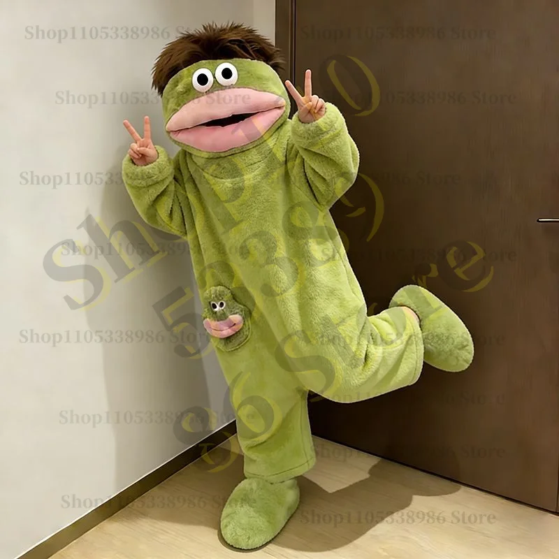 Pigiama Intero con Cappuccio Mostro Carino e Stravagante - Peluche Spesso a Pelo Lungo, Divertente per Cosplay, Invernale, per Casa e per Coppie