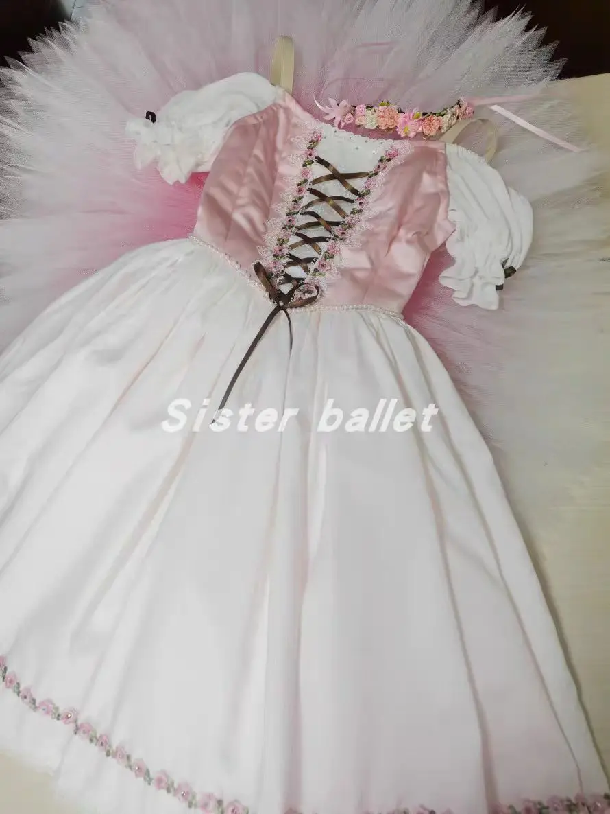 2024 New Ballerina dress can't hold a daughter pink dress Gabelia soft gauze dress children's pompadour dress contest dress