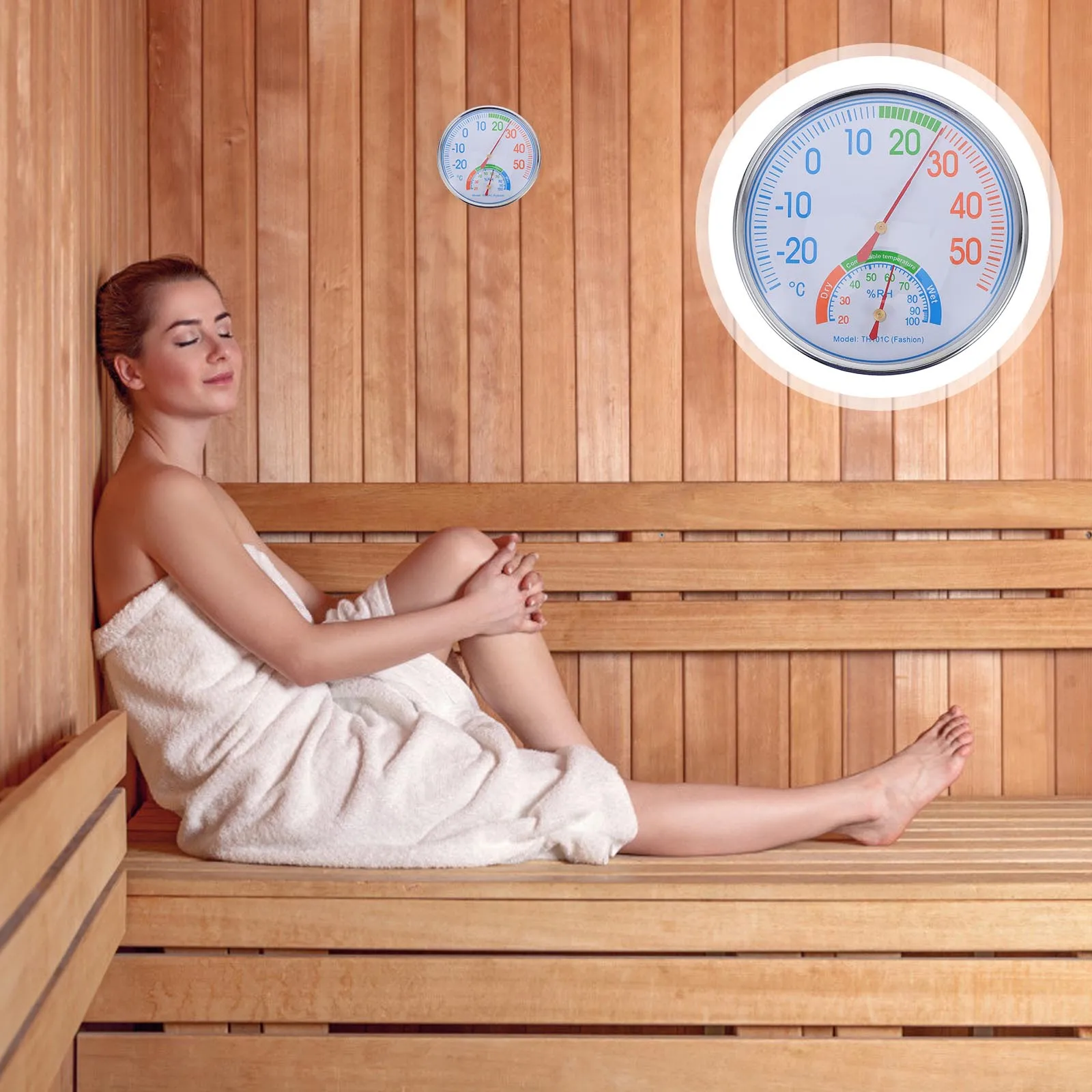 

2-In-1 Hygrothermograph Indoor Home Humidity Temperature Monitor Sauna Room Thermometer For Zone