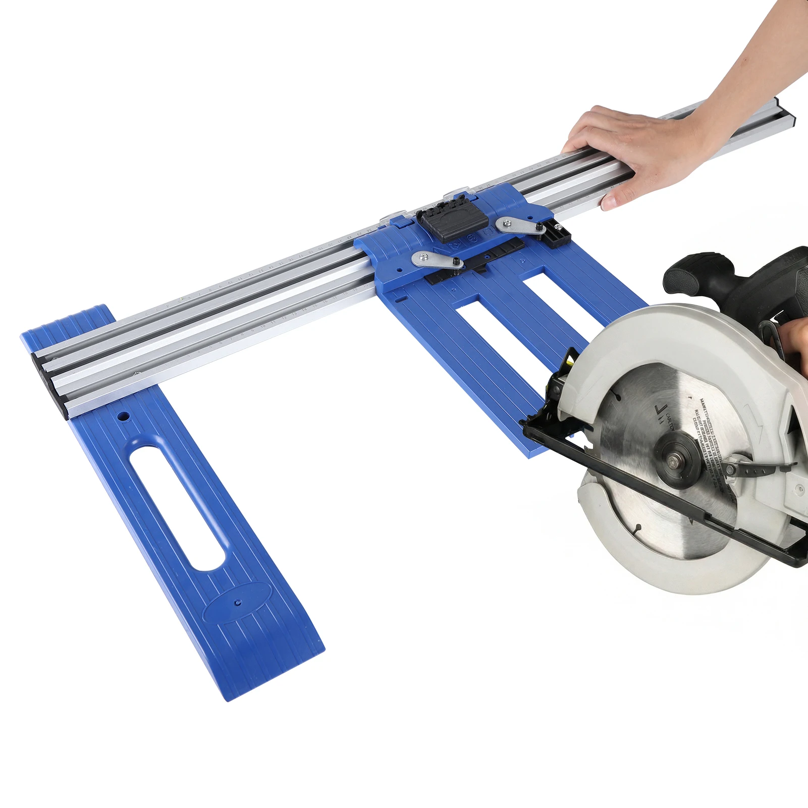 

Направляющая шина для циркулярной пилы с зажимами, превращает ручную пилу в прецизионный инструмент для точной резки при работе с деревом и в DIY-проектах.