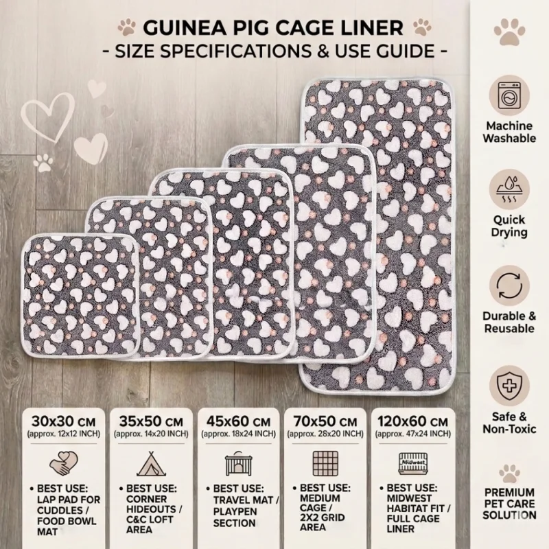 Guinea Pig Cage Mat Reusable Blanket Mat Cat Blanket Dog Blanket Three-Layer Material Washable view 2