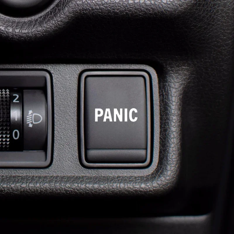 Dashboard Emergency Button Sticker Removable Matte Vinyl Decal for Steering Wheel Gear Shift Truck DIY Auto Decor
