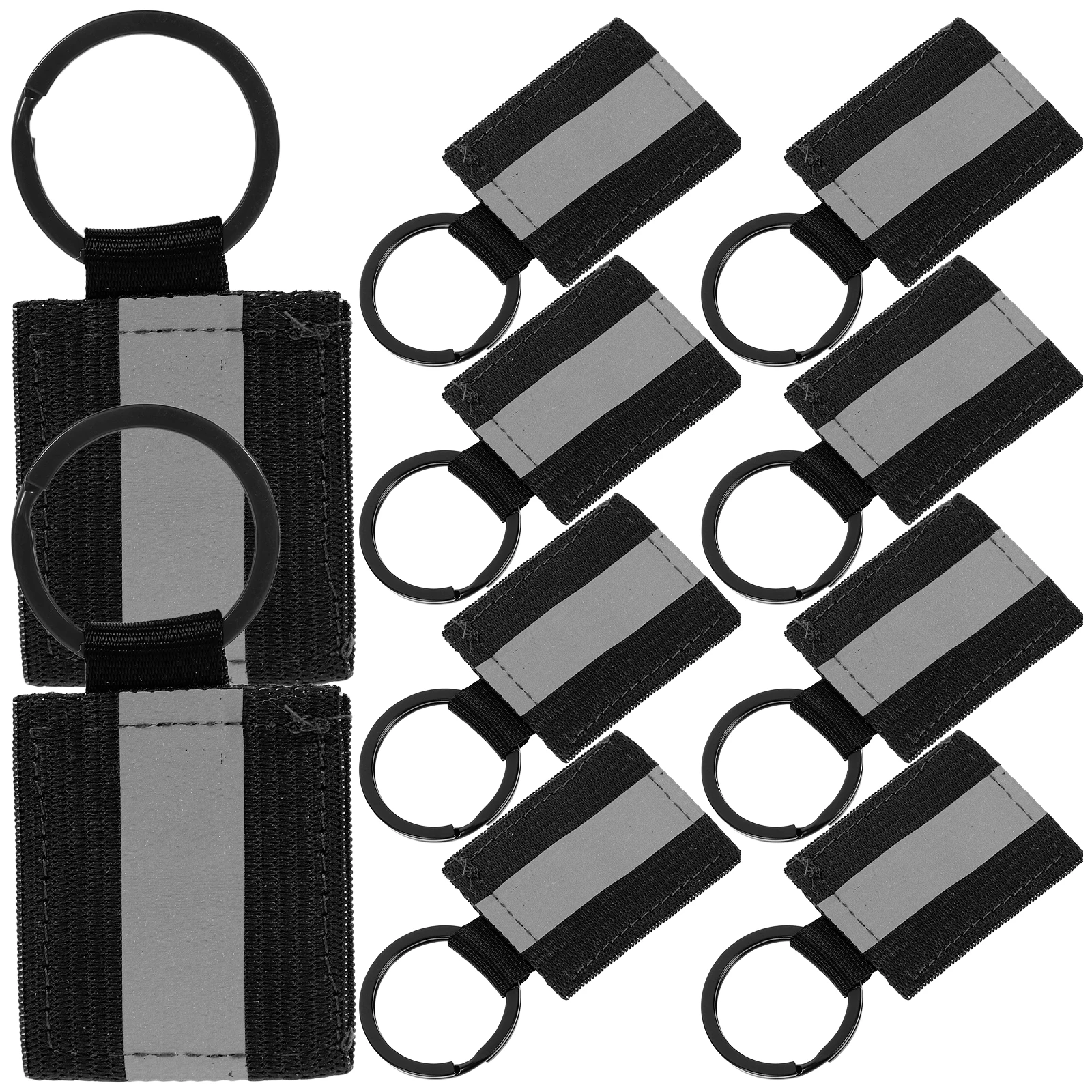 

10pcs Reflective Keychain Tags High Visibility Safety Pendants Backpack Accessories Hanging Charms Red Lightweight Double Sided