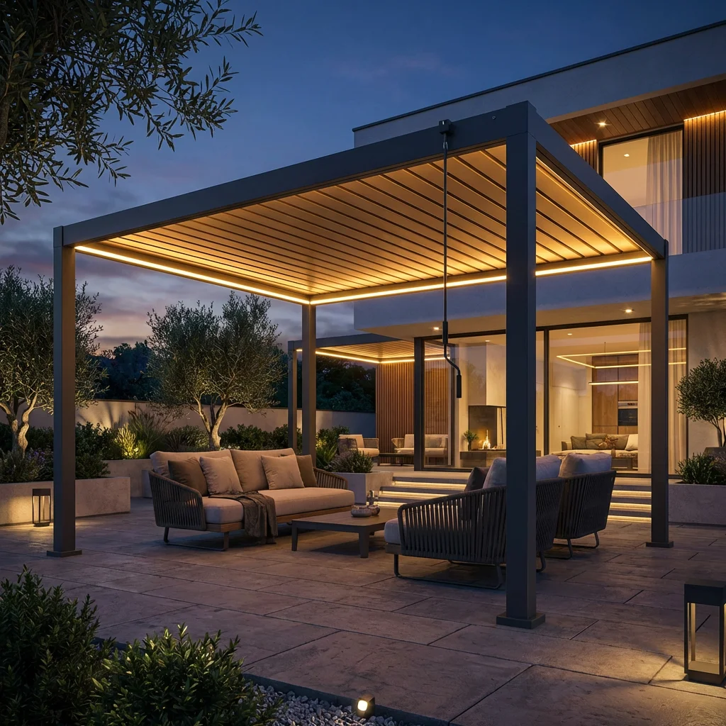 Budget-Friendly Manual Aluminum Pergola| Easy-to-Install Garden Louver Gazebo for Residential Patio