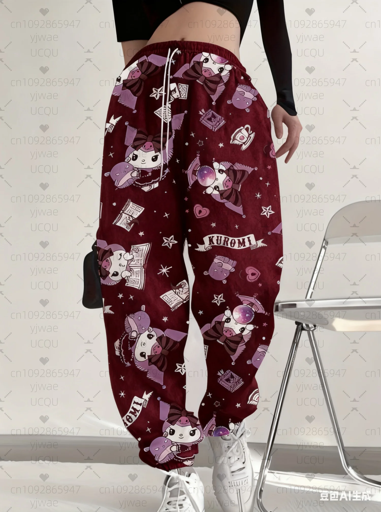 Celana Jogger Kasual Wanita Musim Semi/Gugur 2025 Celana Panjang Pria Outdoor Kawaii Kuluomi Pakaian Wanita