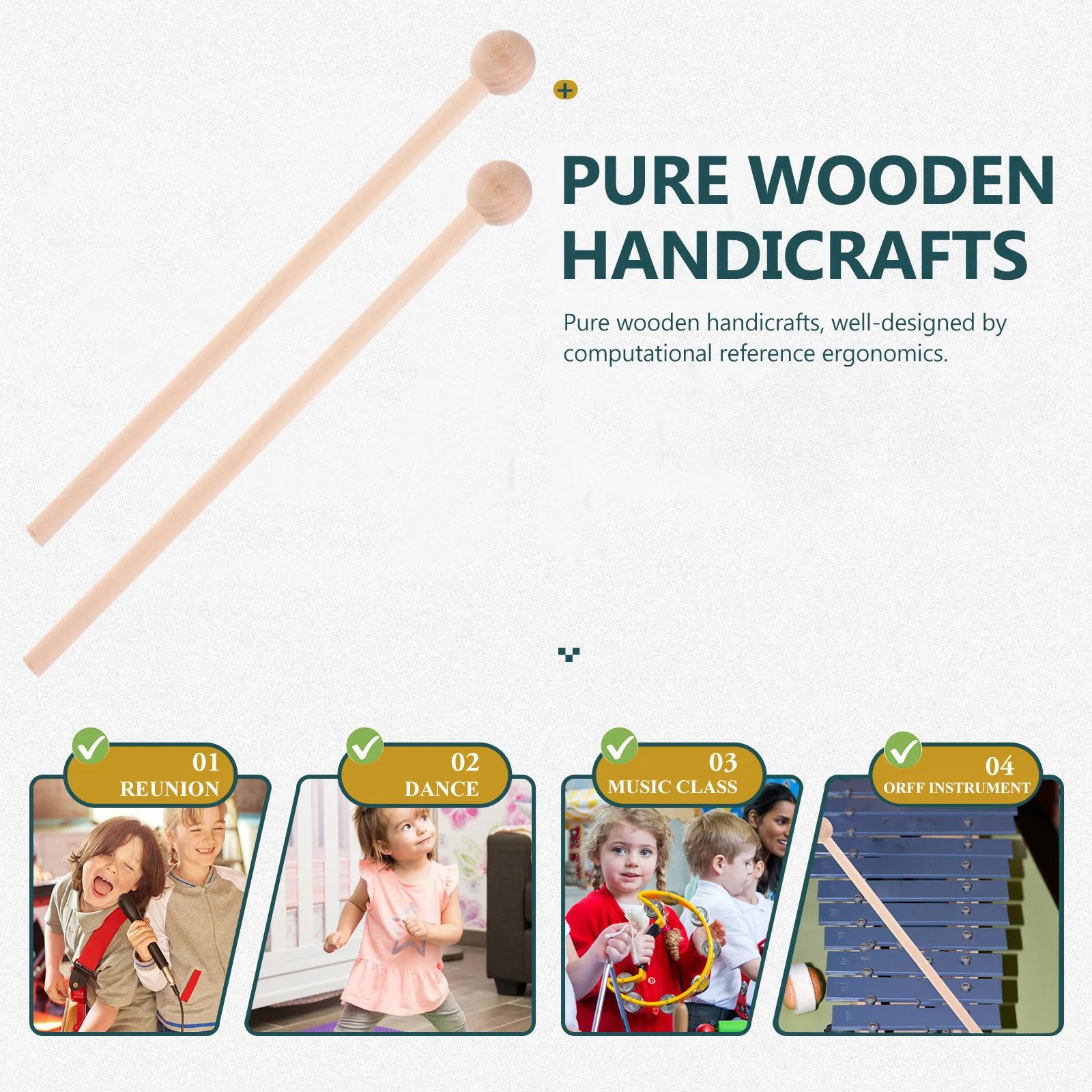 6Pcs Wood Mallets Percussion S - Musical Instrument Ending In A recension och pris