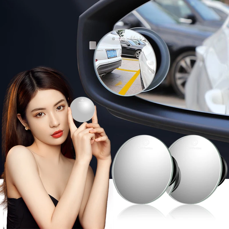 Car Reverse Convex Mirror Round Frame Wide Angle Rearview mirror For Mercedes-Benz CLA CES CLS SLK GLK CLK SLS CLG GLE GLC GLB