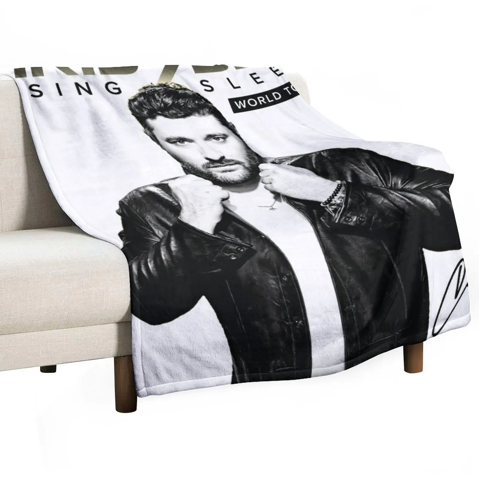 

chris young with signature Throw Blanket Quilt Polar Nap Hairy Blankets