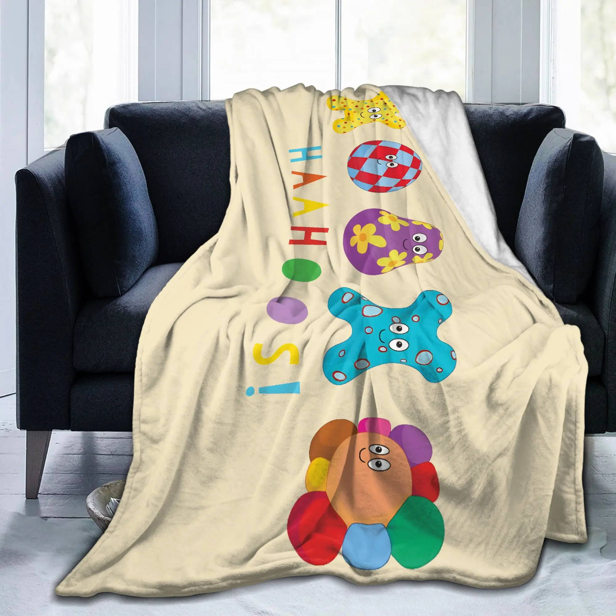 Night Haahoos Gardens Cute Blankets Flannel All Season Nostalgic Cartoon Multifunction Warm Bedding Throw Blanket for Bedspread