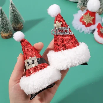 1 adet kadın kızlar noel şapkaları şekil saç klipleri firkete çocuk saç kartları giyinmek takı saç boynuzları şenlikli Headdresses