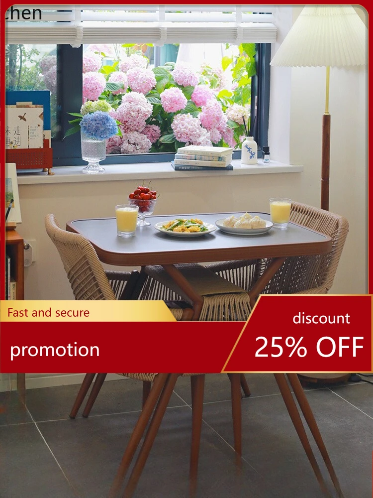 HT balcony small table and chairs rattan chair three-piece tea table and chair combination outdoor one table and two chairs