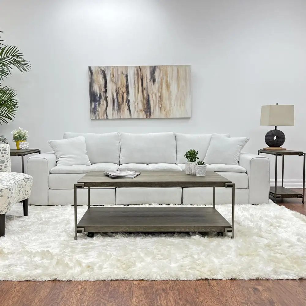 Набор журнальных столиков Corbeta в металлическом каркасе из состаренного графита с двумя стульями, прочный дубовый шпон