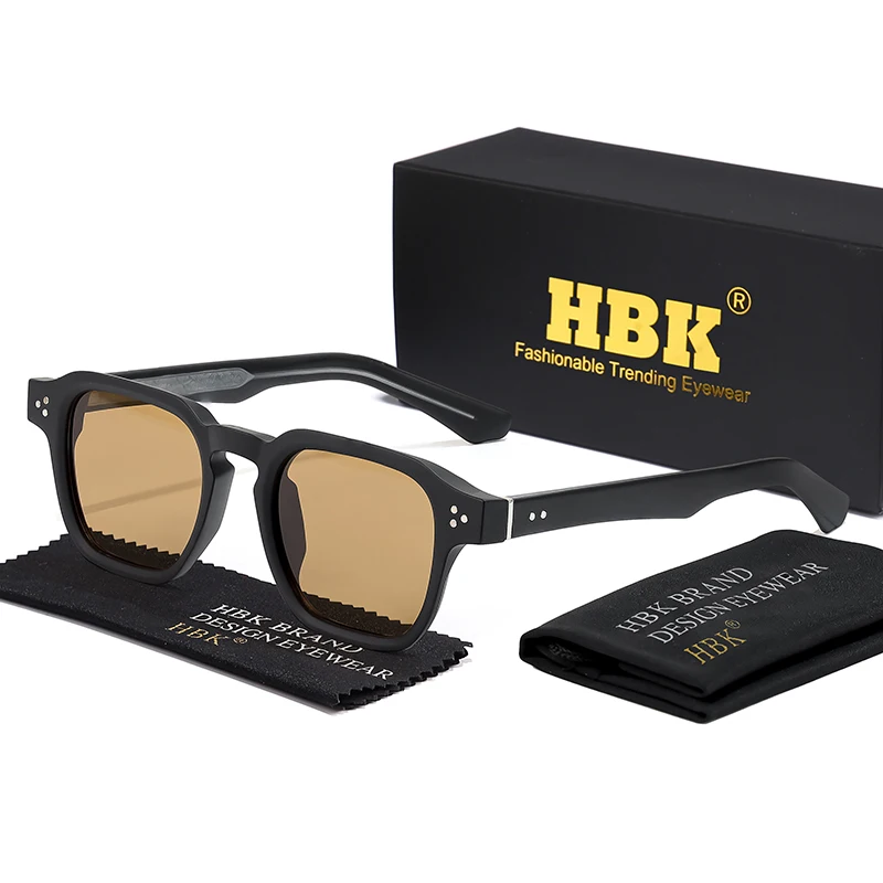 HBK Neue Modische Sonnenbrille für Herren Vintage Quadratische Farbverlauf-Sonnenbrille für Outdoor-Sport Party Urlaub Reisen Autofahren