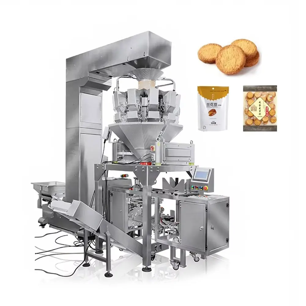 Máquina Automática para Envasar Bolsas Preformadas de Tortillas, Chips, Dulces, Pretzels, Nachos, Galletas de Arroz, Snacks Inflados, Máquina Empacadora Doypack