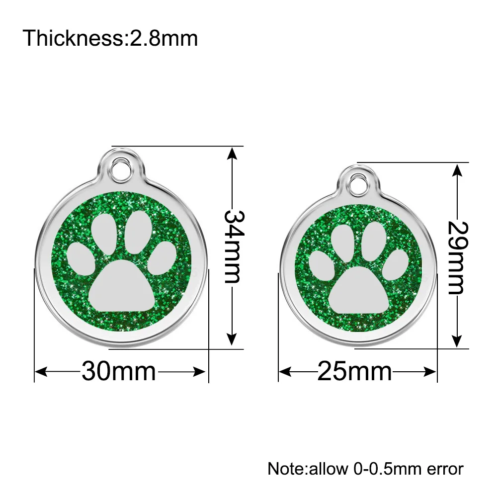 Wholesale 20Pcs Pet Dog Collar Round ID Tags Blank Medal Can Engraving Name Kitten Puppy Shiny Customizable Accessories Key Ring