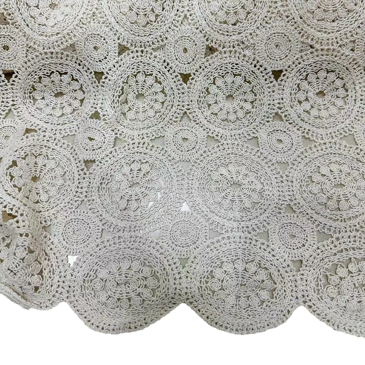 Circle Cotton Threads Water-soluble Guipure Lace Rope Embroidery Rope Embroidery Hollow Dress Embroidery Crochet Lace Fabric