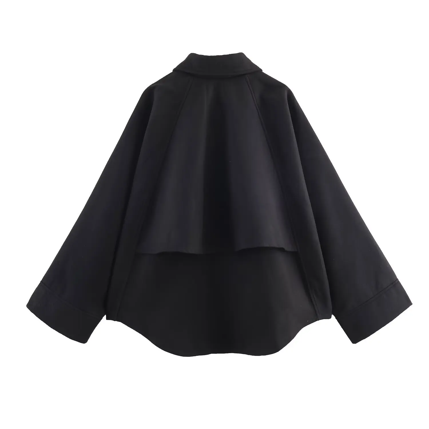 سترة نسائية فضفاضة مقصوصة بسحاب أمامي وأكمام طويلة وطية صدر السترة بلون سادة معطف ركاب غير رسمي متعدد الاستخدامات أوائل الشتاء معطف جديد #2