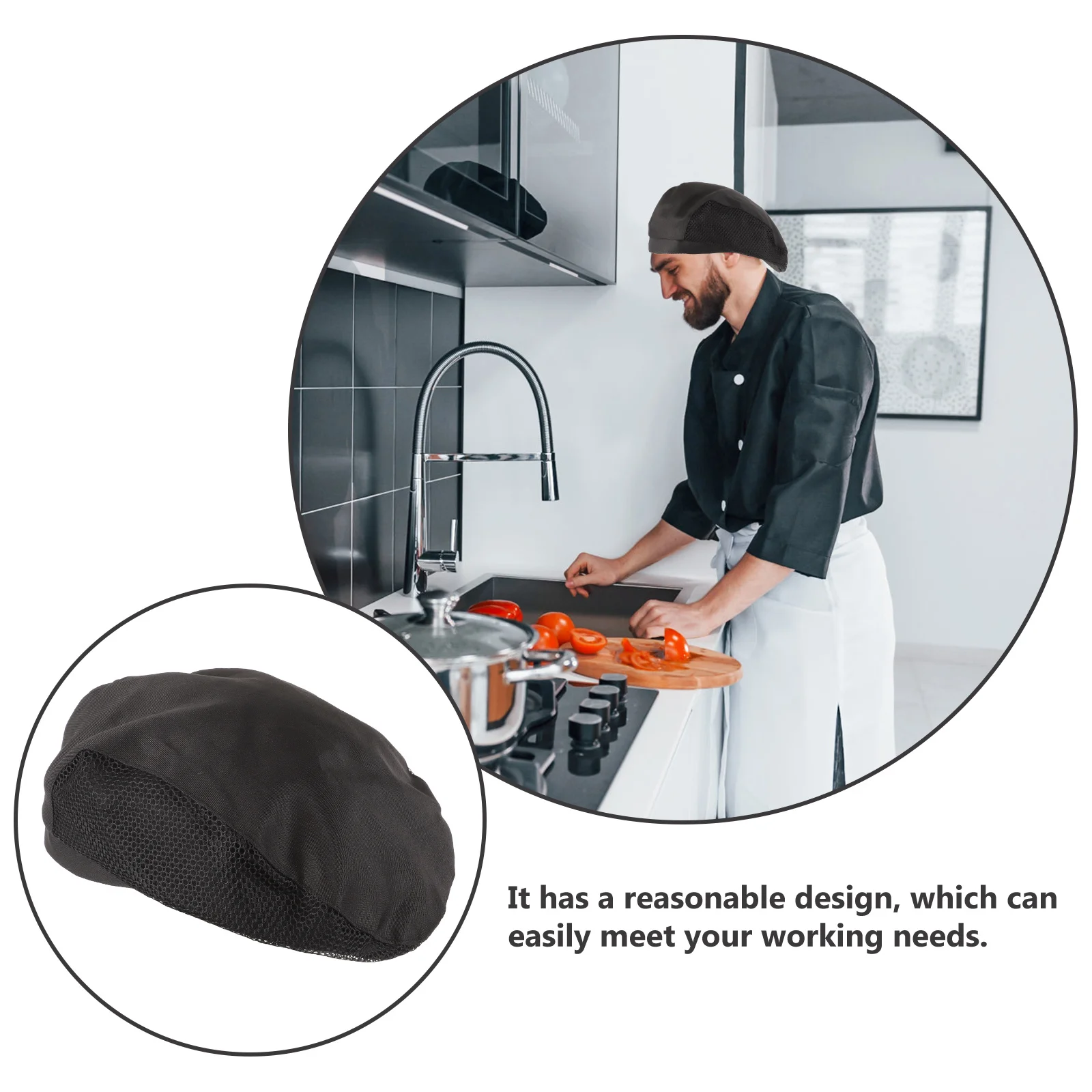 2Pcs Cook Hat Chef Hat Soft Comfortable Fabric Reusable Washable Hair Net Food Service Workwear Hair Hats for Women