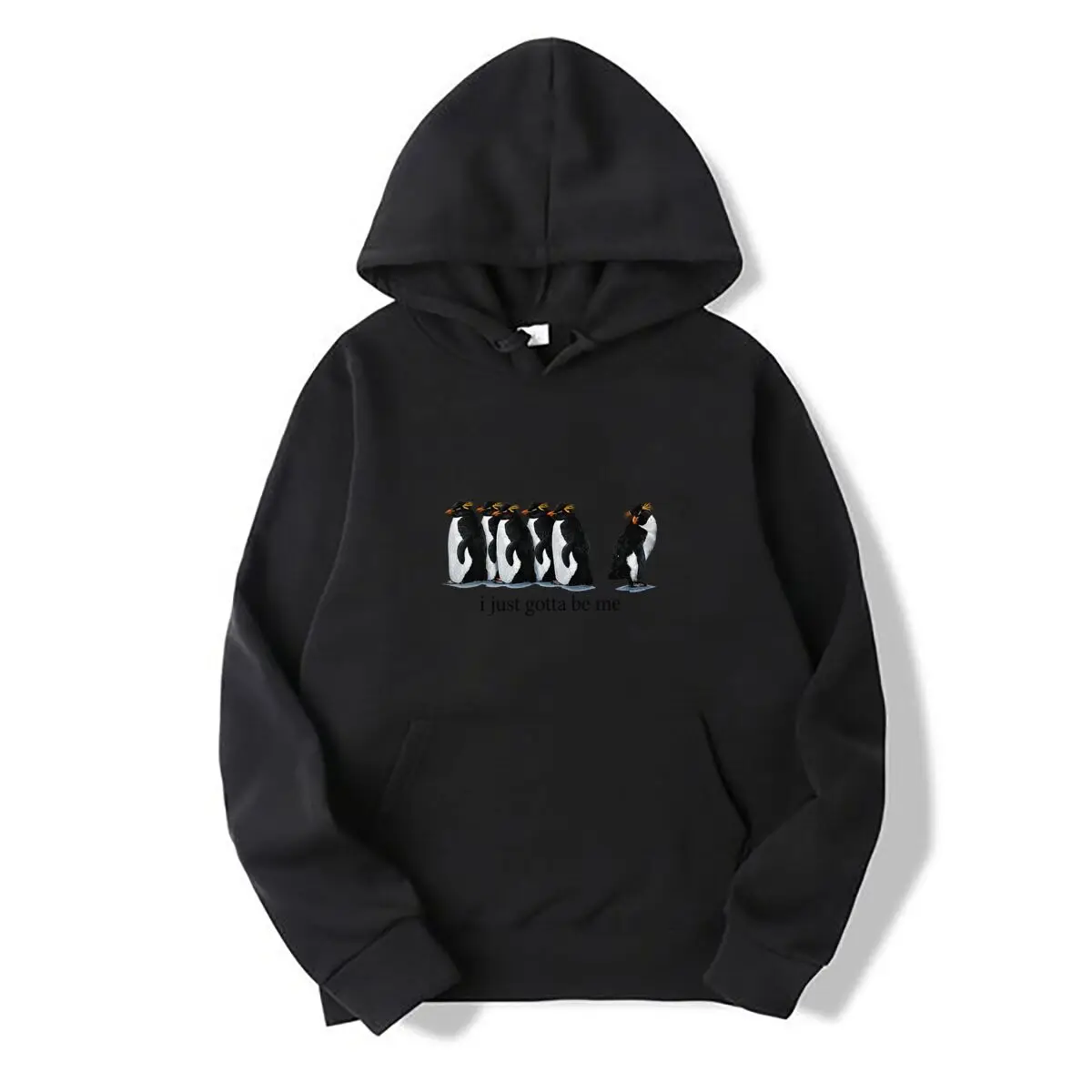 I Just Gotta Be Me Penguin Group Illustration Autumn and winter new men's and women's hooded sweatshirts