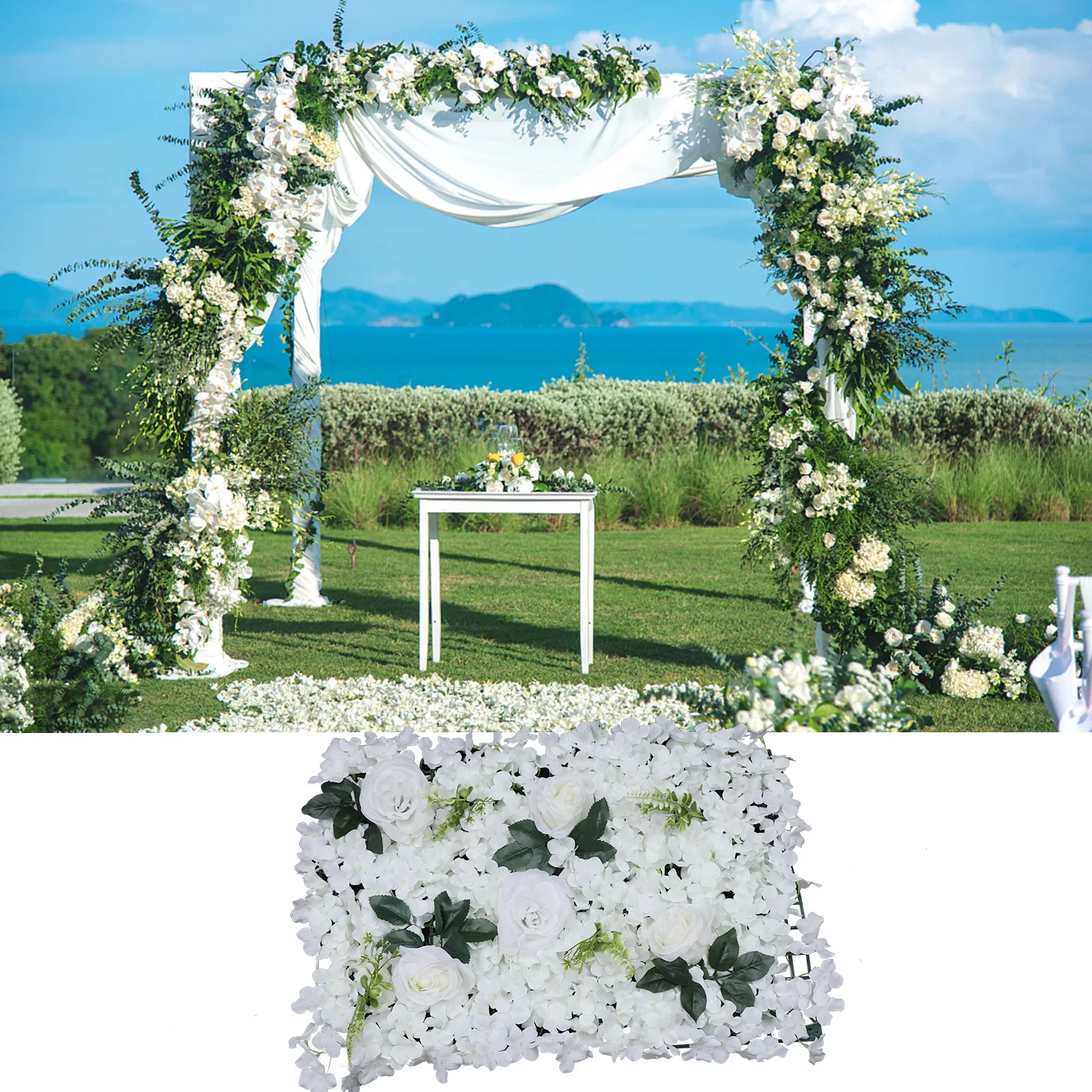 High-Quality Flower Wall Panel, Artificial Silk & Plastic Material, Waterproof, Durable, Realistic Three-Dimensional Design,