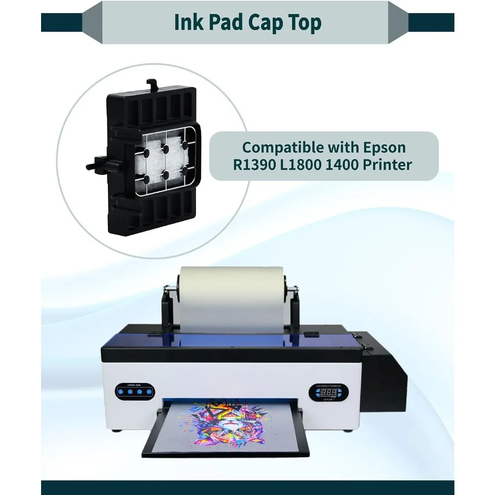 Ink Pad Cap Top Compatible with Epson R1390 L1800 1400 Printer, UV DTF Printer Waste Ink pad Sponge Pump Cleaning Unit