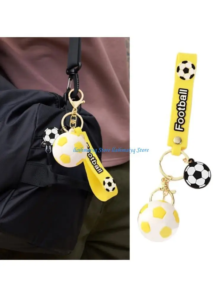 573B Novelty Sports Themed Keyring Football Design Chain Multi Purpose Bag Car Accessory Bag Hanging Charm