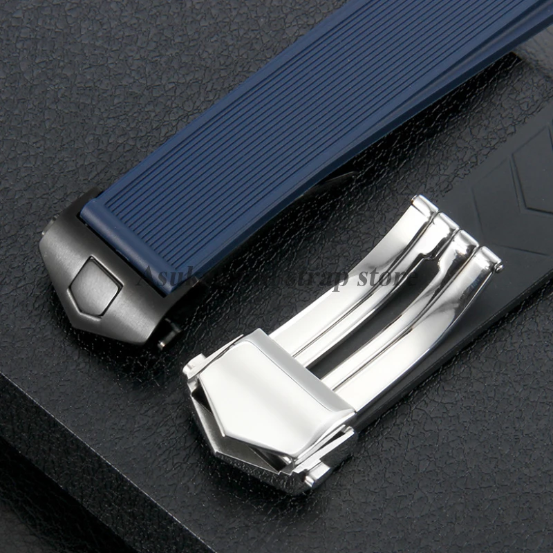 Stainless Steel Solid Folding Buckle 18mm 20mm For TAG Heuer Metal Strap Buckle Silicone Leather Watchband Double Button Clasp