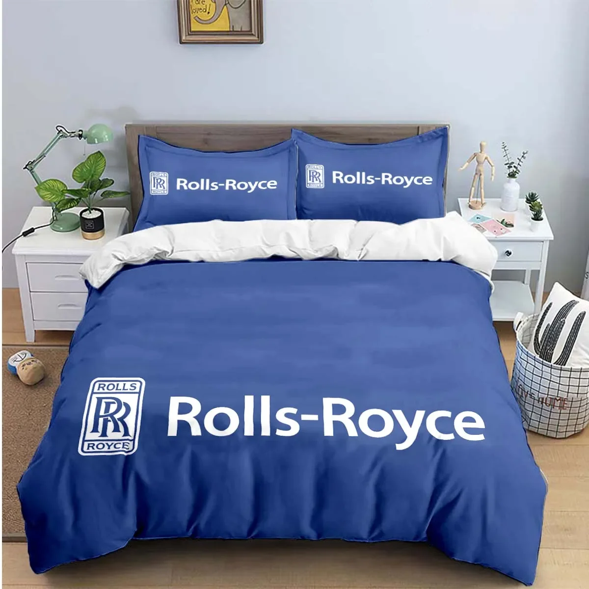 Fashion R-Rolls-Royce Logo Print Bedding Sets Exquisite Bed Supplies Set Duvet Cover Bed Comforter Set Bedding Set Luxury  Gift