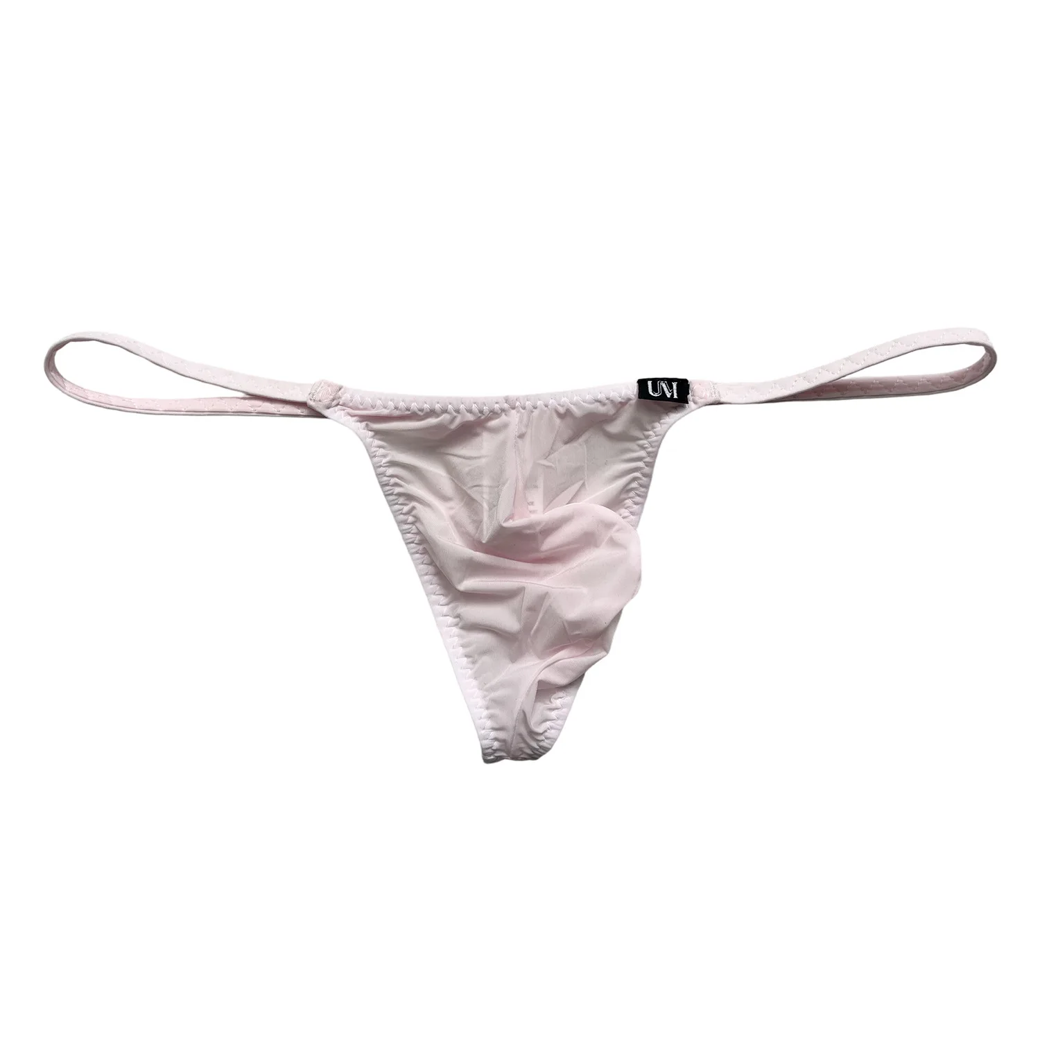 Men High Elastic Ice Silk Thong Bulge Pouch T-Back Underwear T1001