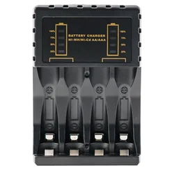 User Friendly and Compact Battery Charger for AA AAA Rechargeable Batteries 4 Slots Reverse Polarity Detection