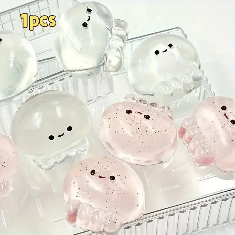 لعبة ضغط قنديل البحر الشفافة - انتعاش بطيء، صغيرة لتخفيف التوتر بنفسك، هدايا لطيفة للحفلات، هدية مبتكرة فائقة الممتعة للأطفال والكبار