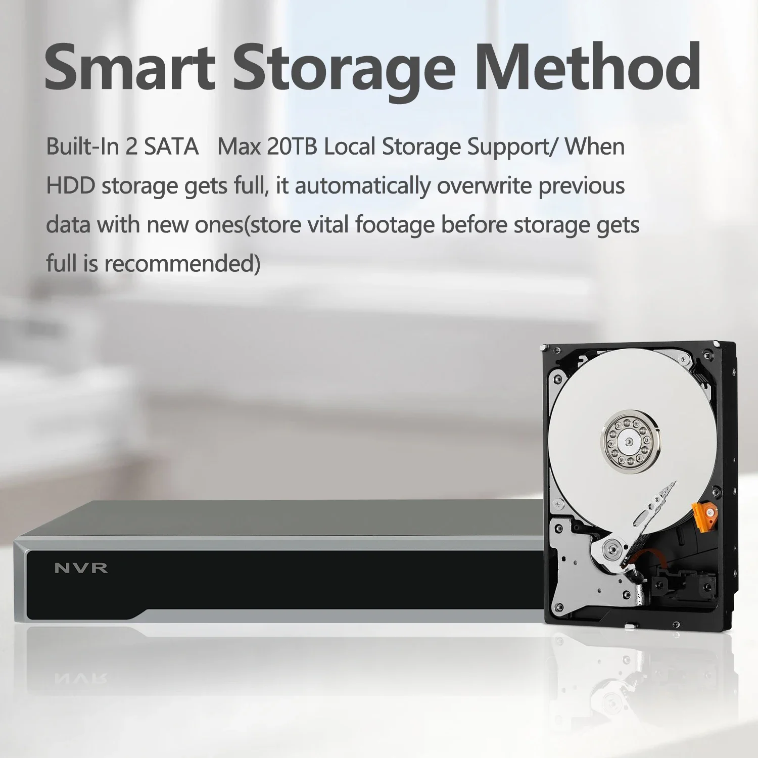 HK OEM 12MP 8CH 8POE puertos H265 + 1 interfaces SATA 8TB capacidad 24/7 grabación AI detección de movimiento grabadora de vídeo en red