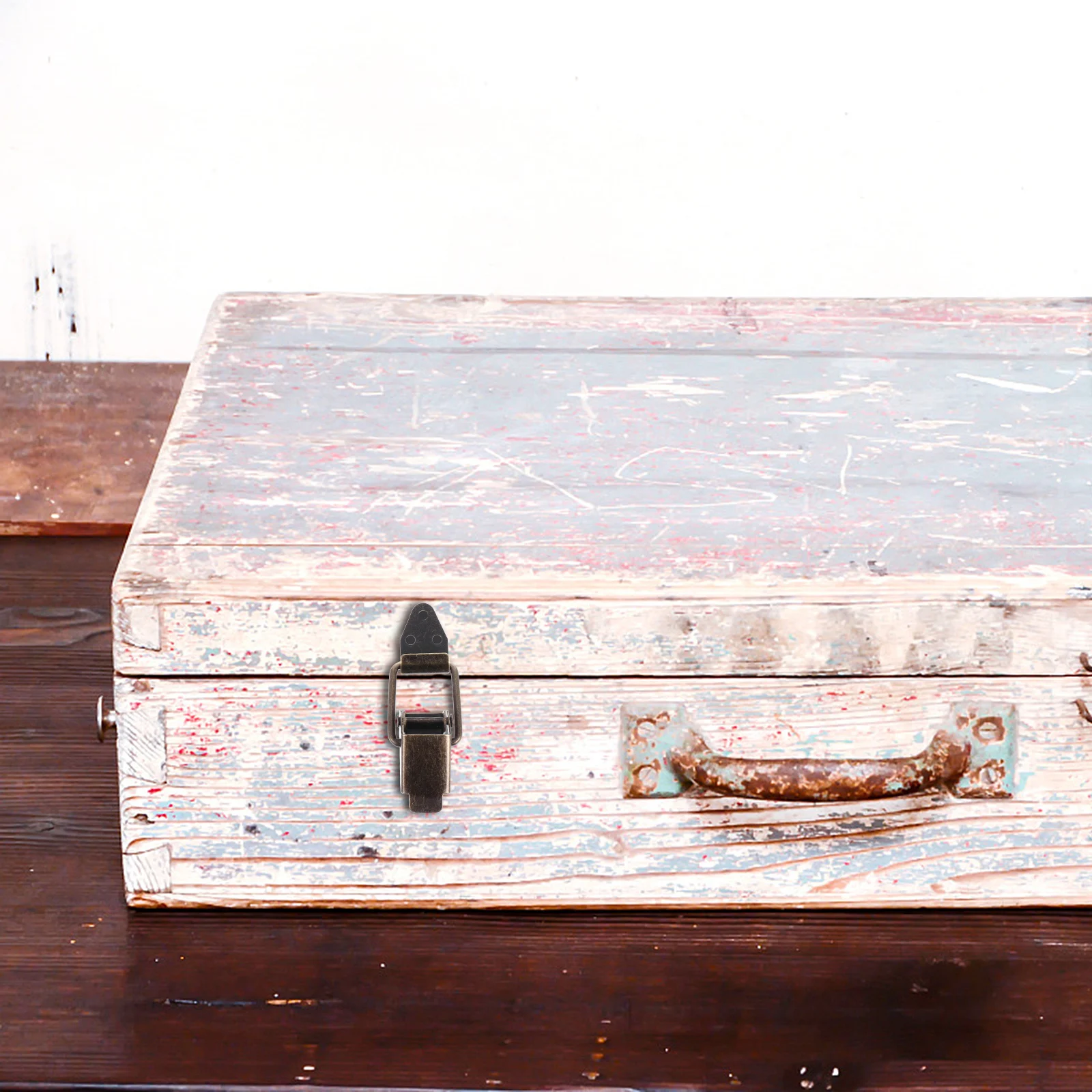 12pcs Spring Loaded Toggle Latch Iron Hasp Chests Rope Lock Padlock Retro Color Jewelry Boxes Durable Replacement