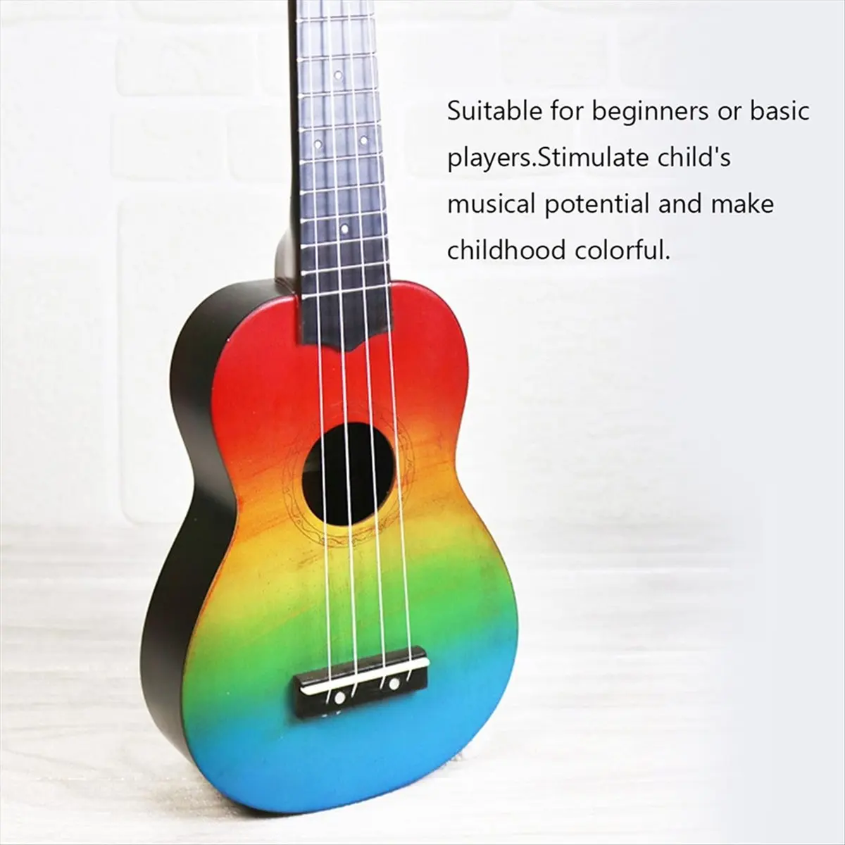 

ABVB Soprano Ukulele 21" Wood Uklele Hawaiian Guitar Students Kids Guitar Rainbow