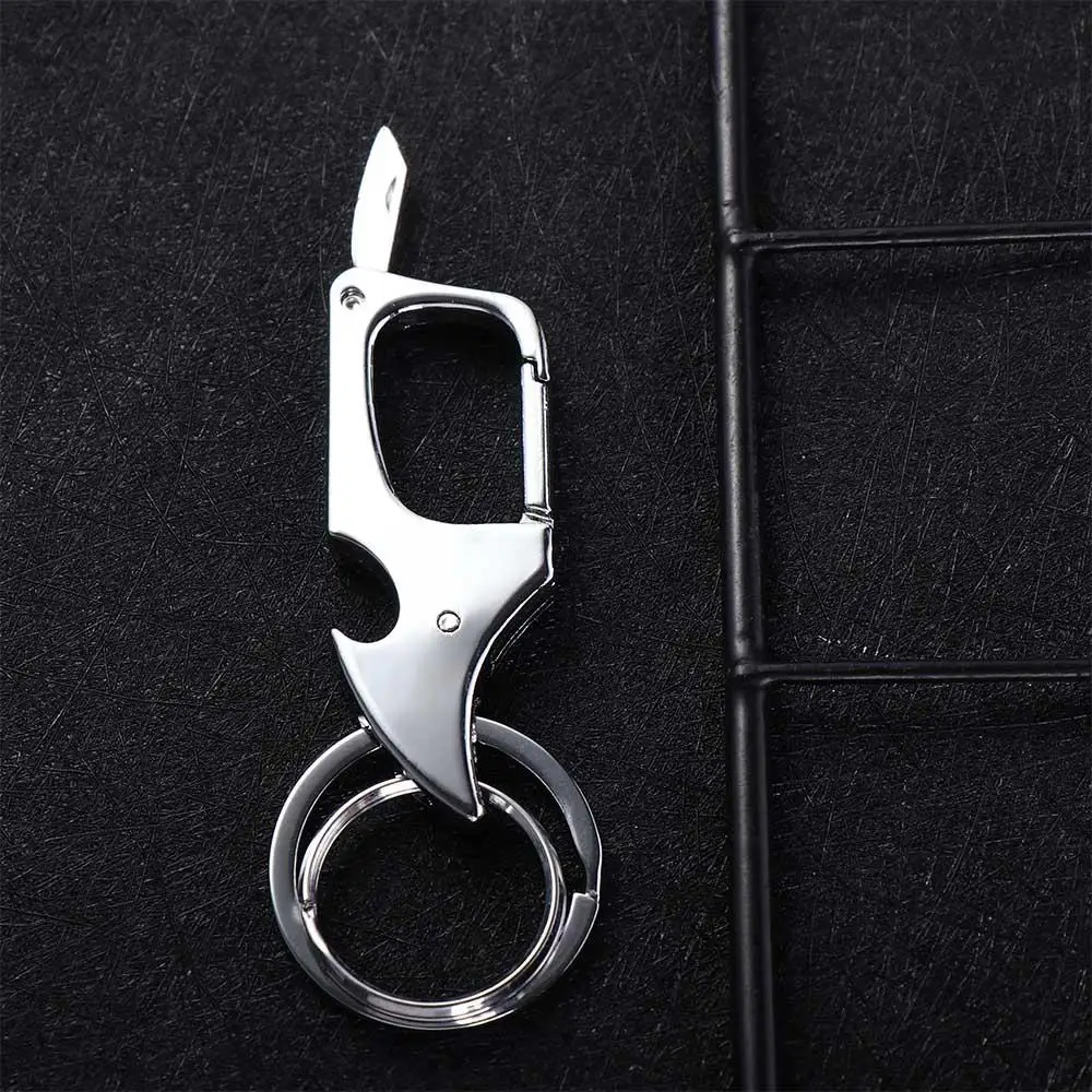 

Foldable Mini Foldable Keychain Mini Classic Bottle Opener with Keyrings Metal Multi-Functional Car Keychain Outdoor Tools